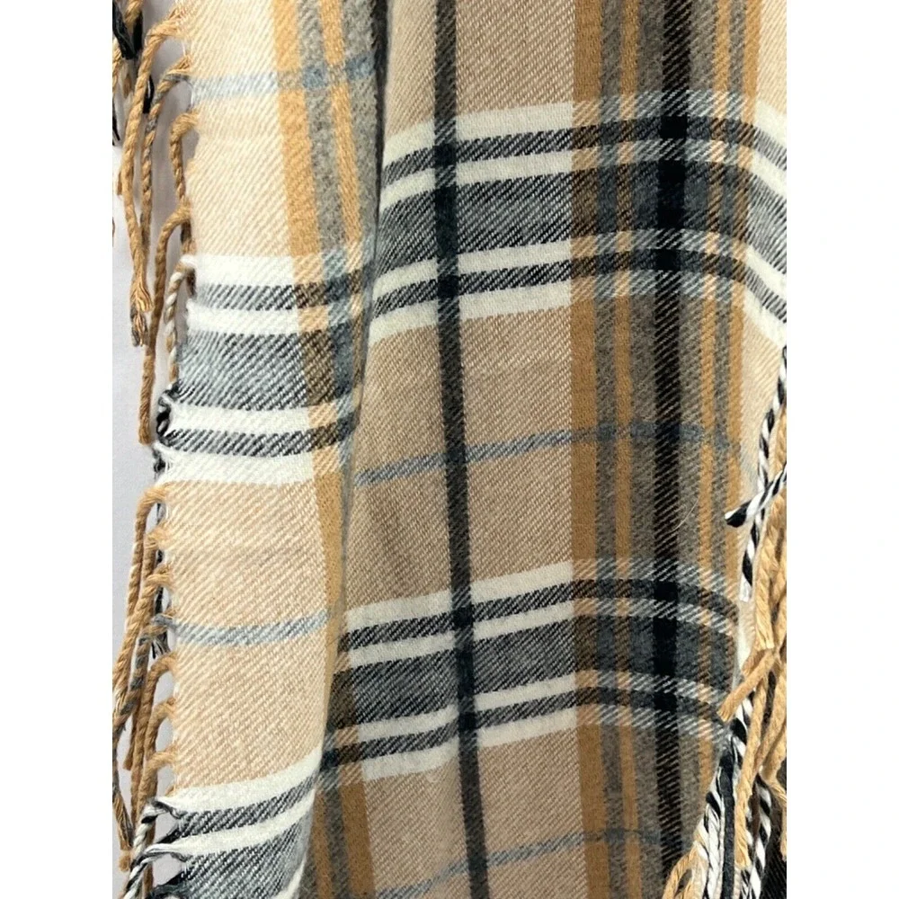 Cashmink by V. Fraas Scarf Brown Plaid Check‎ Scarf Made in Germany